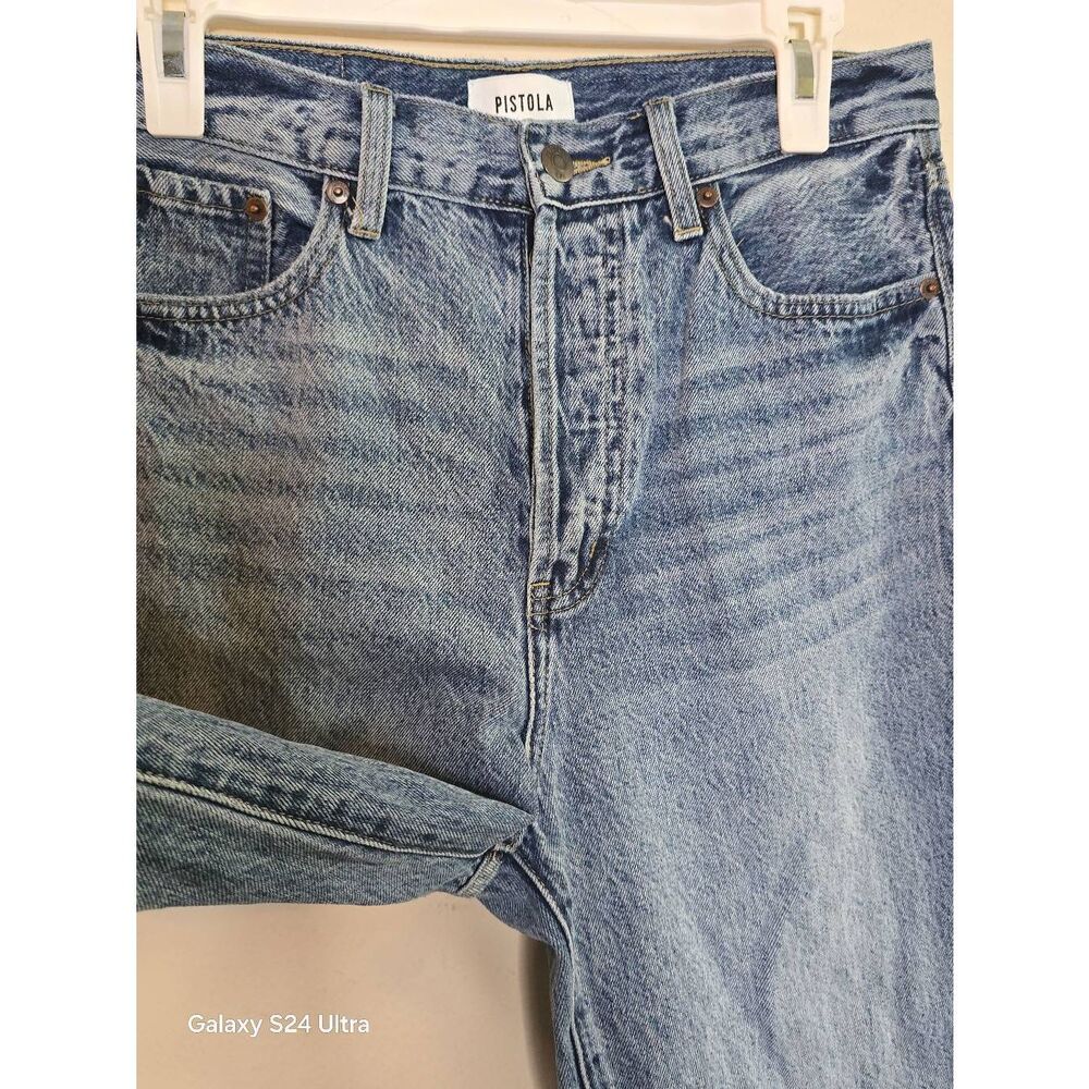 Pistola Women's Straight Leg Jeans Size 28 Ultra High Waist Button Fly Play Day - Picture 13 of 15